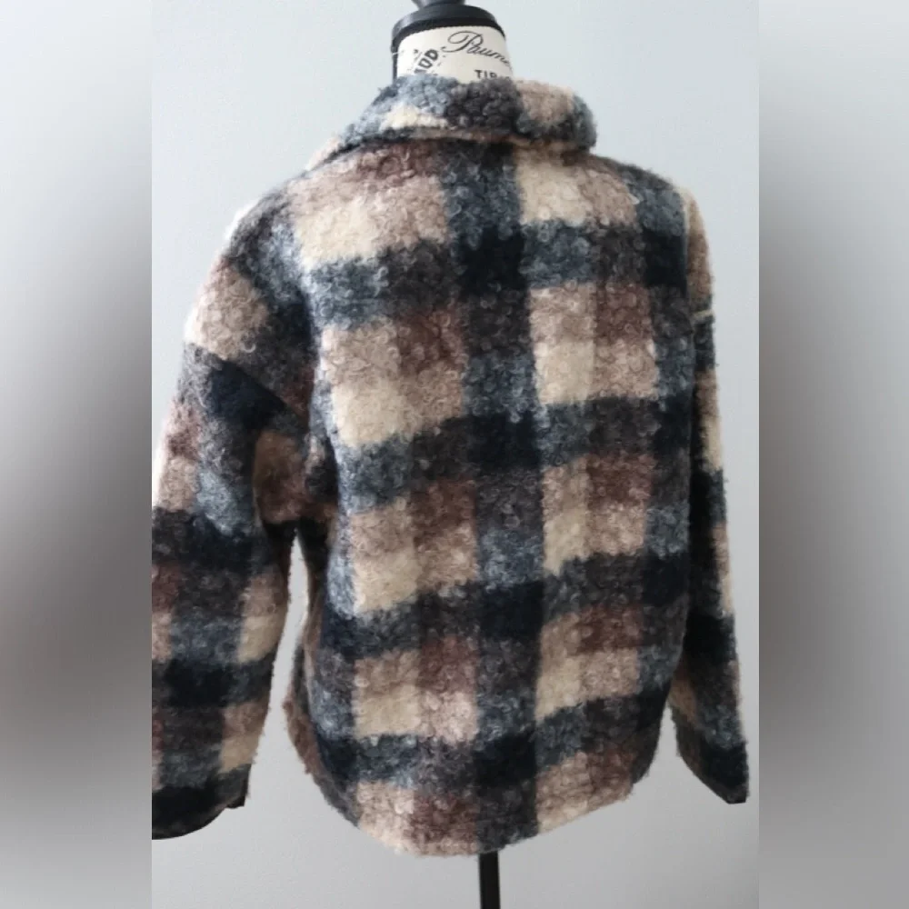 Knox Rose Women's Plaid Sweater Overcoat Black Plaid Size XS - Picture 8 of 10